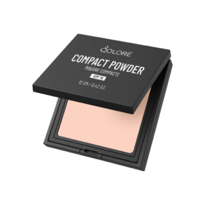 Qolore Compact Powder Ivory Pink 12g for a bright, matte, and flawless makeup finish.