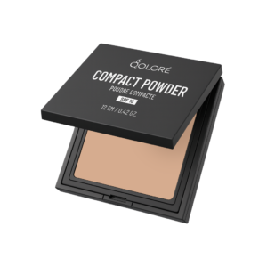 Qolore Compact Powder Natural 12gm for a smooth matte finish and oil-controlled makeup look.